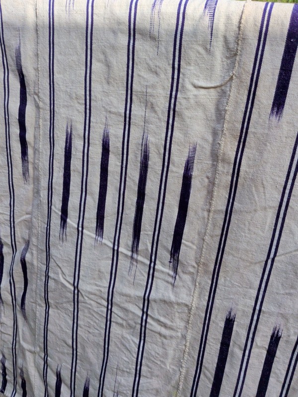 Vintage African Fulani Blanket Handmade Fulani Burkina Faso Cream Purple gallery