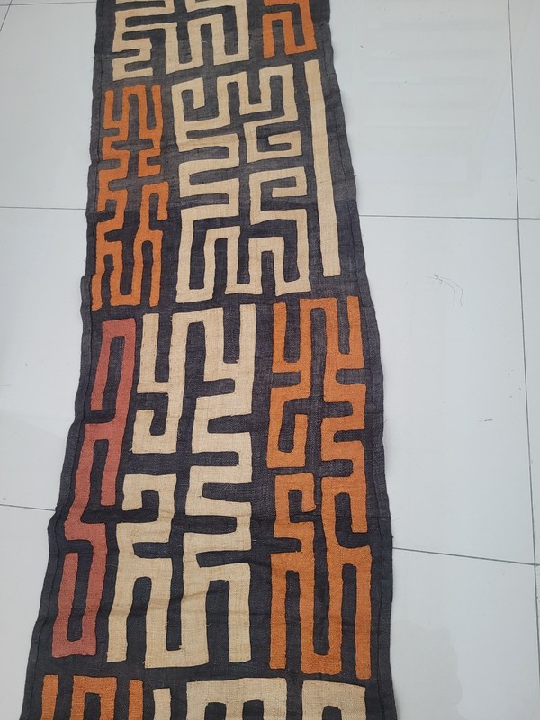 African Congo Art, Kuba Raffia Textile Natural Woven gallery