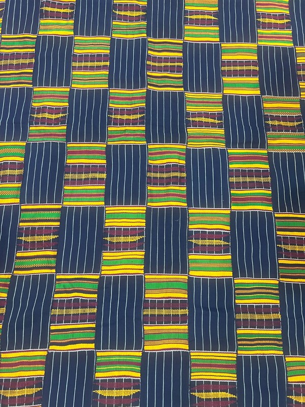 Vintage large African EWE hand woven cloth 120" X 80" African Art Deco gallery