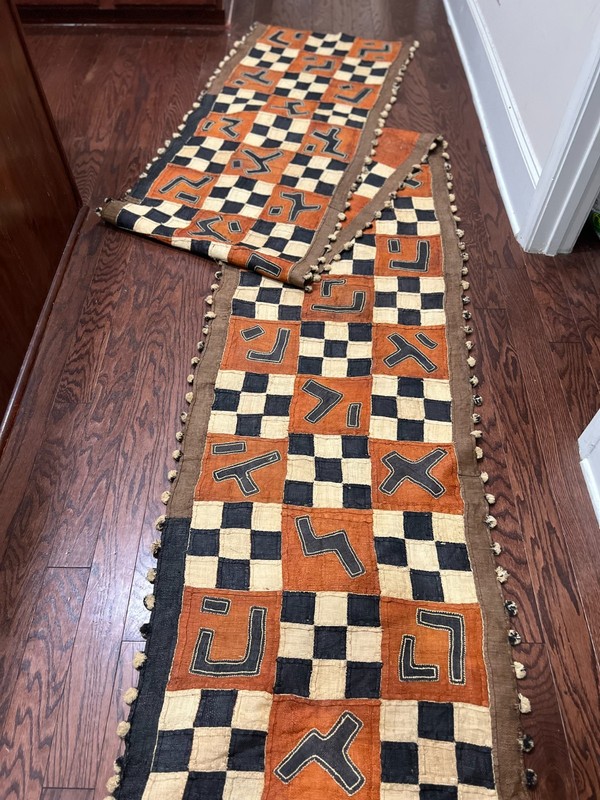 genuine 13 feet African (Congo) Kuba Raffia cloth fabric, natural woven handmade gallery