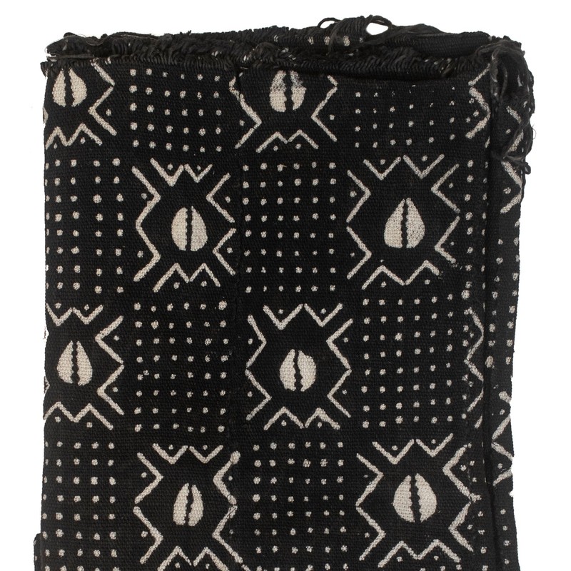 Ebony Black Bogolan Mali Mud Cloth Dotted Cowrie Design African Black and White gallery