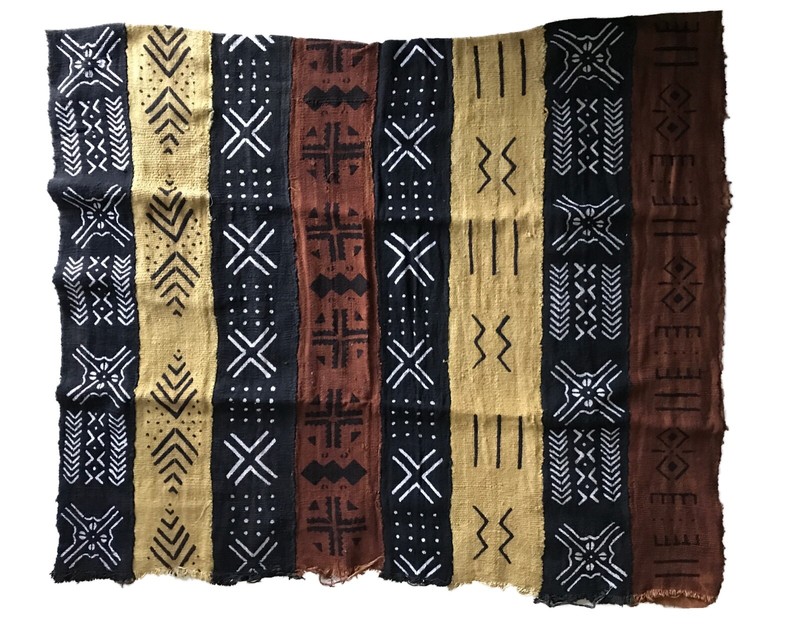 Superb African Bogolan Mud Cloth Textile 60 " by 40 " gallery