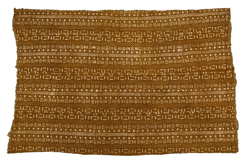 Caramel Brown Bogolan Mali Mud Cloth Bamako Design African Cotton Handmade gallery