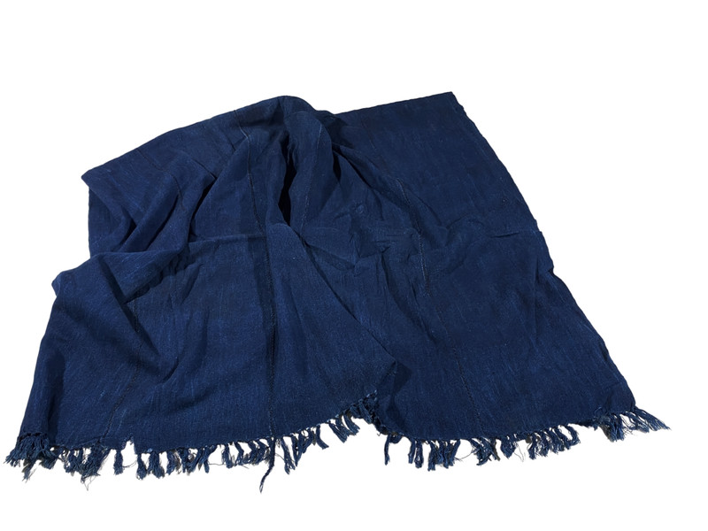 # 5101 Fine Plain Indigo Cloth – Mossi Tribe Burkina Faso 60 » H by 43″ W