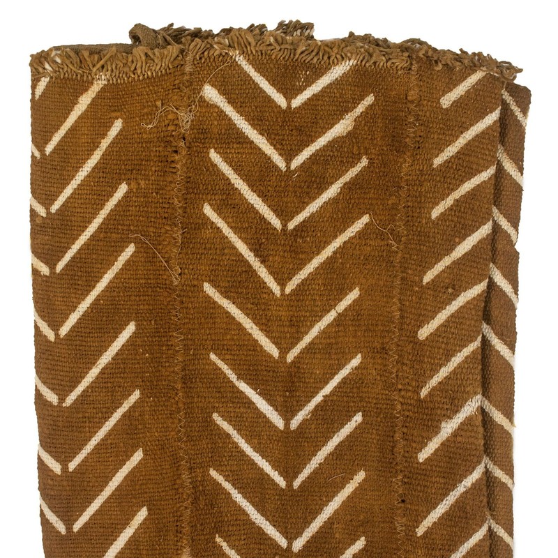 Caramel Brown Bogolan Mali Mud Cloth Minimalist Design African Cotton Handmade gallery
