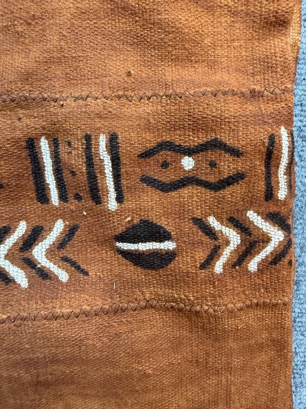Vintage African Mud Cloth Textile Handmade Wall Hanging 80x120 In Brown gallery