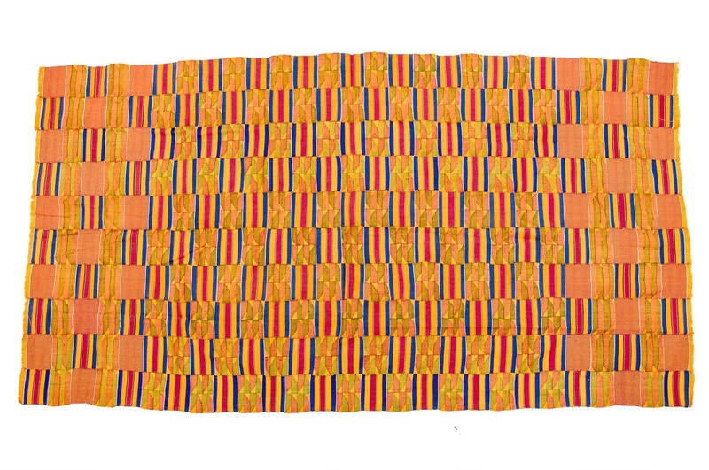 African Ashanti Kente Cloth #14877 Ghana Multicolor Cotton Handmade gallery