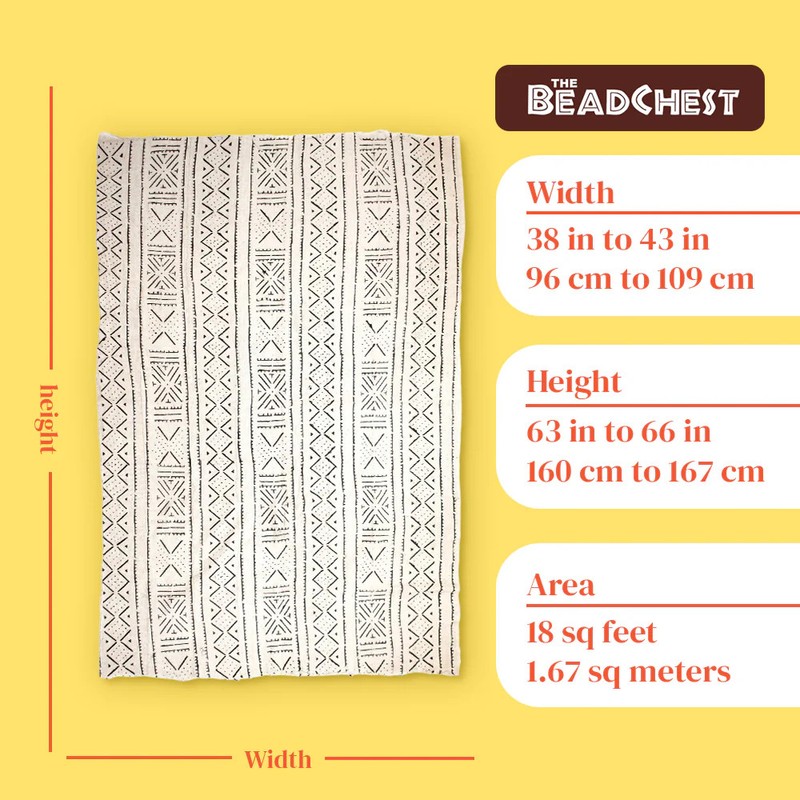 White Bogolan Mali Mud Cloth Tonka Design African Black and White Cotton gallery