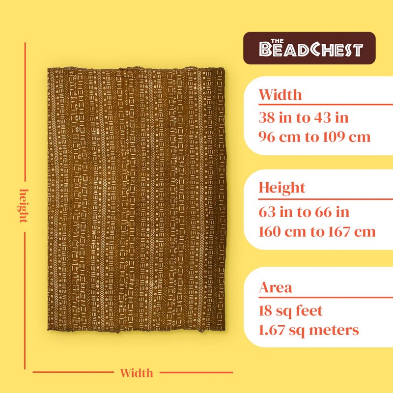 Caramel Brown Bogolan Mali Mud Cloth Bamako Design African Cotton Handmade gallery