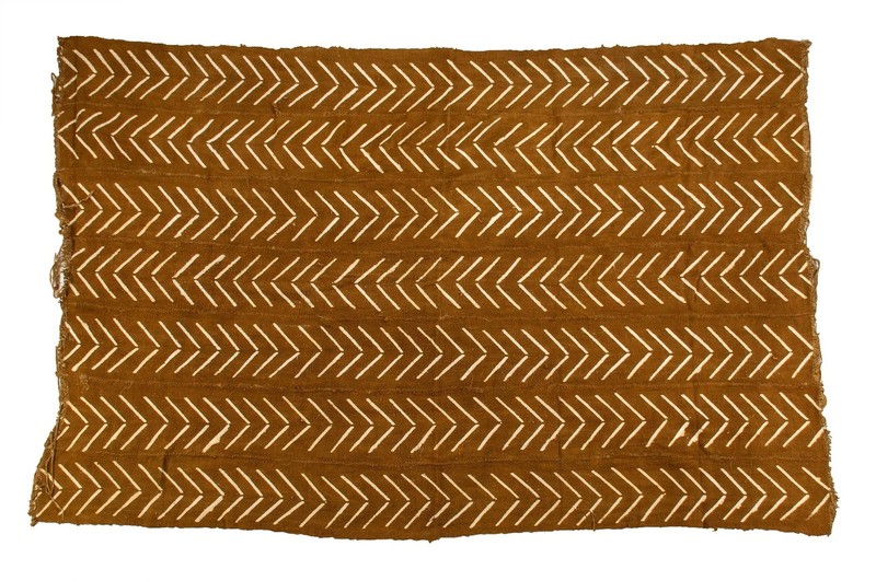 Caramel Brown Bogolan Mali Mud Cloth Minimalist Design African Cotton Handmade gallery