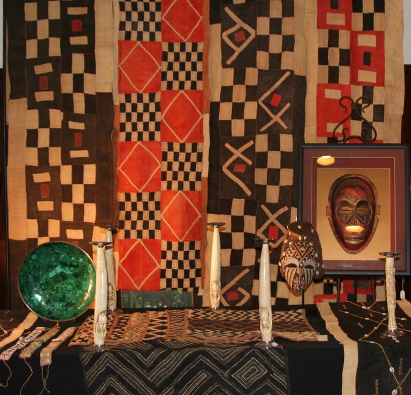 Kuba Cloth African Tapestry Congo Raffia Rare African Fabric VTG Long 12+ Feet gallery