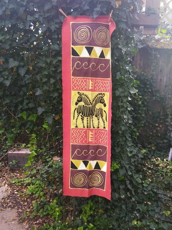 African hand painted Zimbabwe batik/table runner
