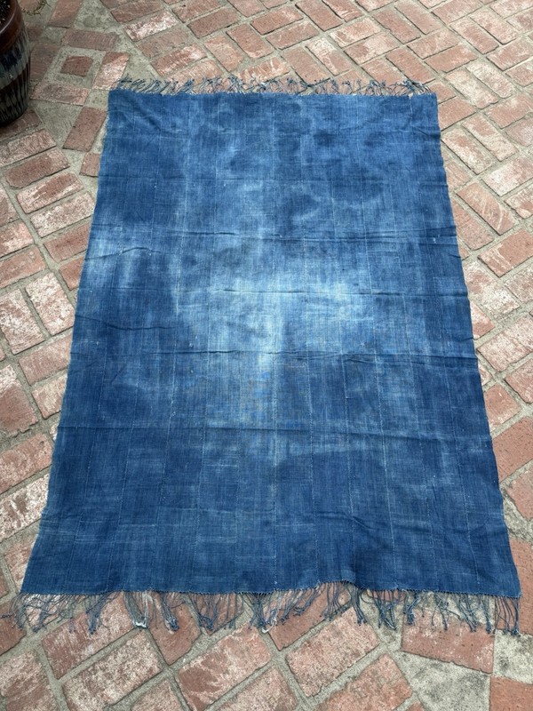 Vintage African Indigo Denim Mossi Mudcloth 67”L x 46” W | No. 72 gallery