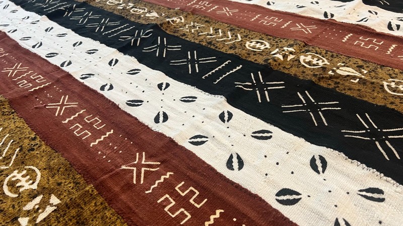 Handwoven Bogolanfini Mud Cloth - Authentic Mali African Cotton Textile 42"x60" gallery