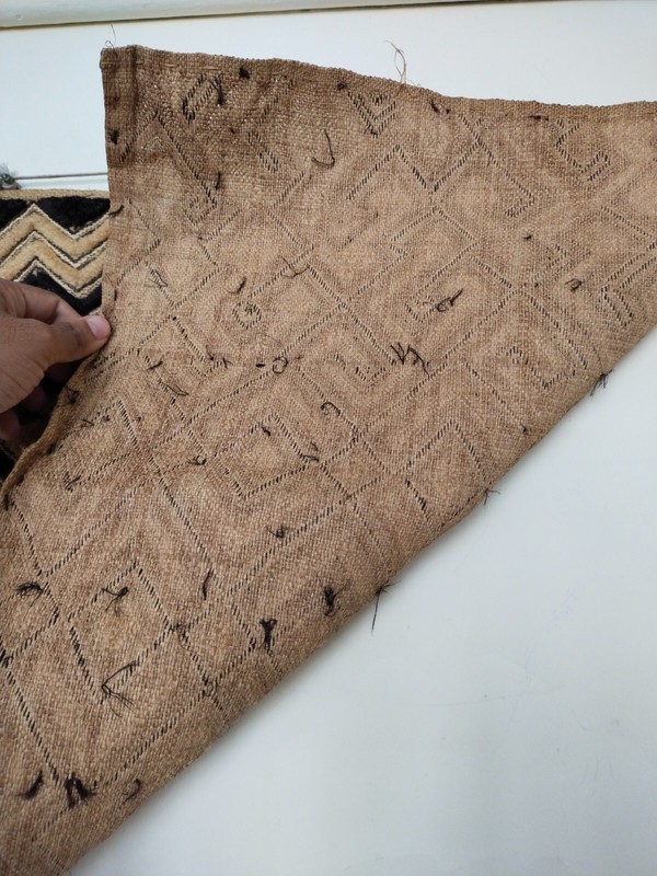Vintage African kuba raffia clothes congo hand woven traditional item627 gallery