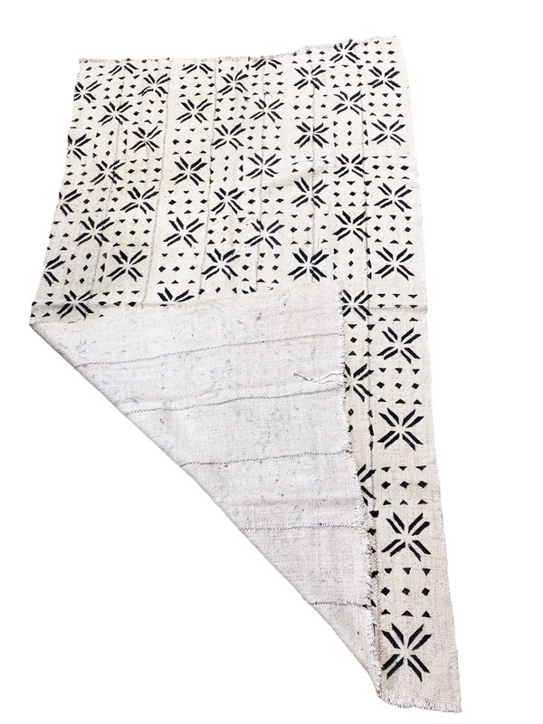 #5341African Black and White Mud Cloth Textile Mali 37" by 65" gallery