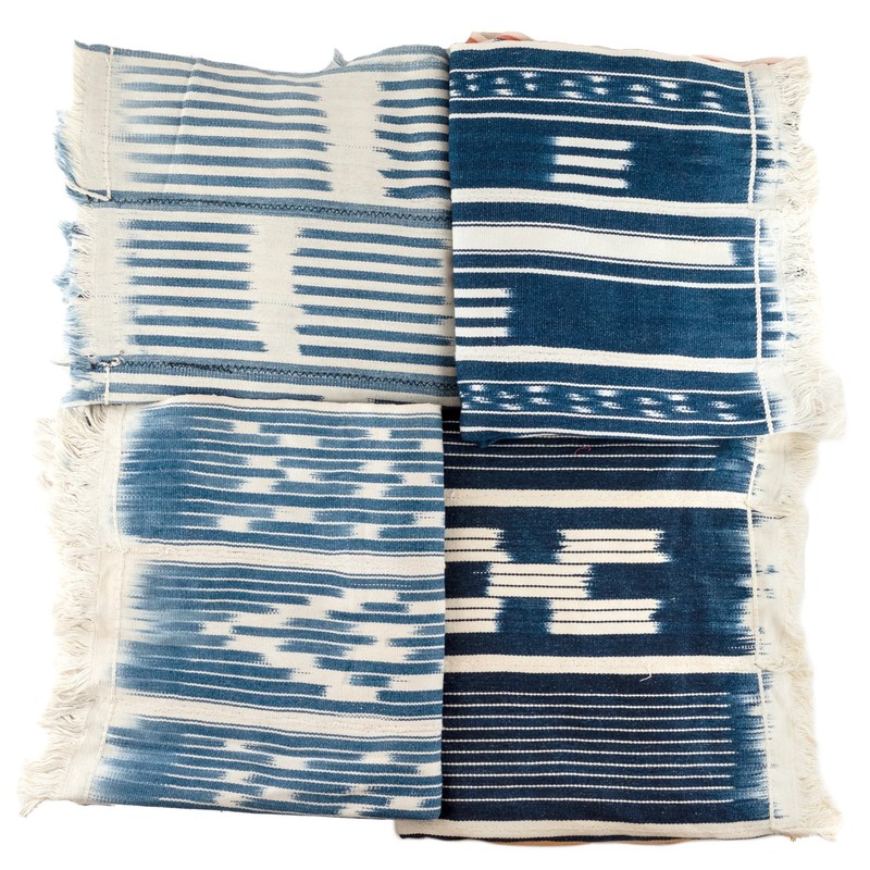 Shades of Blue West African Bondoukou Indigo Cloth Ivory Coast Cotton Handmade