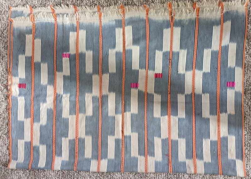 AFRICAN ORIGINAL HANDMADE COTTON TEXTILE STRIP WOVEN FABRIC WRAP SKIRT CLOTHING gallery