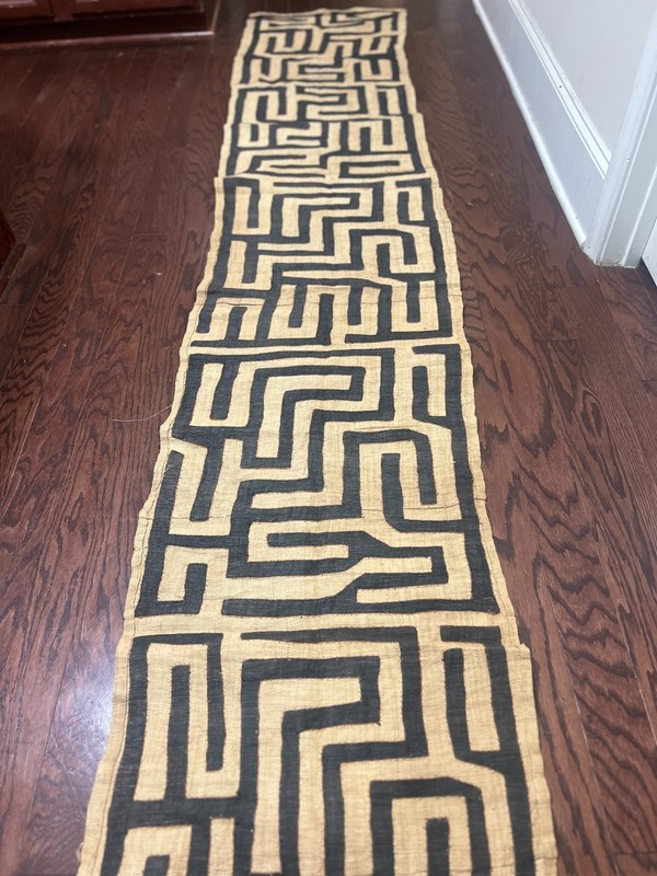 genuine 10 feet African (Congo) Kuba Raffia cloth fabric, natural woven handmade gallery