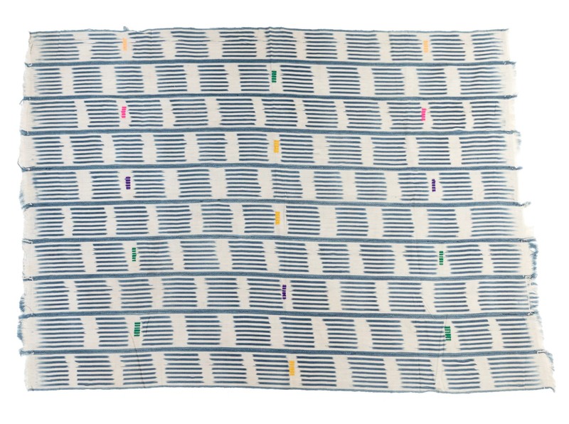 Shades of Blue West African Bondoukou Indigo Cloth Ivory Coast Cotton Handmade gallery