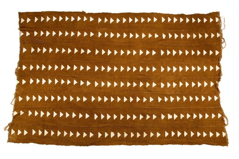 Caramel Brown Bogolan Mali Mud Cloth Arrow Design African Cotton Handmade gallery