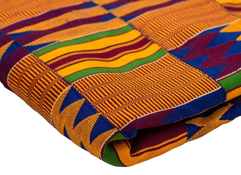 African Ashanti Kente Cloth #14879 Ghana Multicolor Cotton Handmade gallery