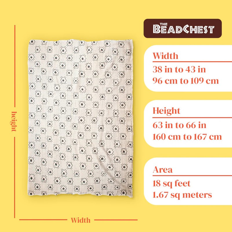 White Bogolan Mali Mud Cloth Dotted Cowrie Design African Black and White Cotton gallery