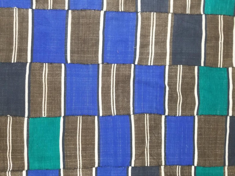 Vintage Ghana Kente Cloth Handwoven Patchwork Textile Throw 113x72in gallery