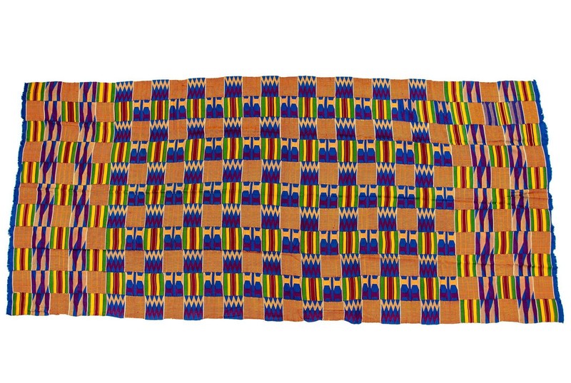 African Ashanti Kente Cloth #14885 Ghana Multicolor Cotton Handmade gallery