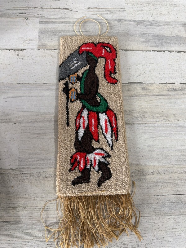 Vintage MCM African Women Wall Panel Pair - Woven Wool Tapestry - Tribal Woman gallery