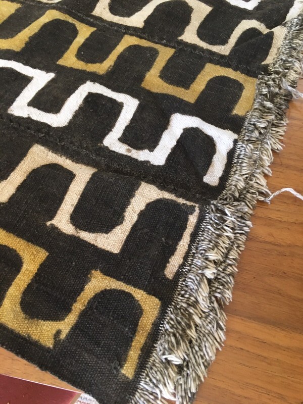 Vintage African Mud Cloth Ethnic Fabric Textile Panel Brown Black Tribal 57x80” gallery