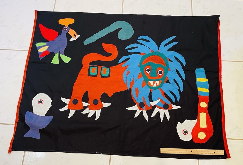Vintage-West Africa-FON Appliqué-Avotita Lion King Patchwork-textile Tapestry gallery