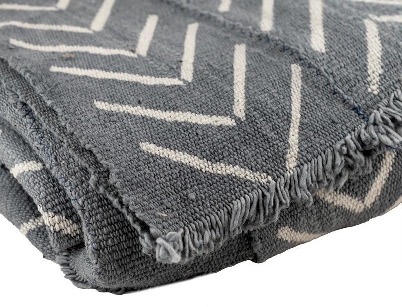 Grey Bogolan Mali Mud Cloth Jumbo Arrow Design African Cotton Handmade gallery