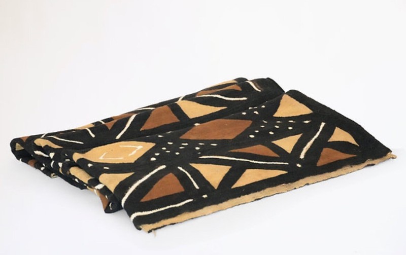 Vintage Handwoven African Kuba Cloth Textile Panel
