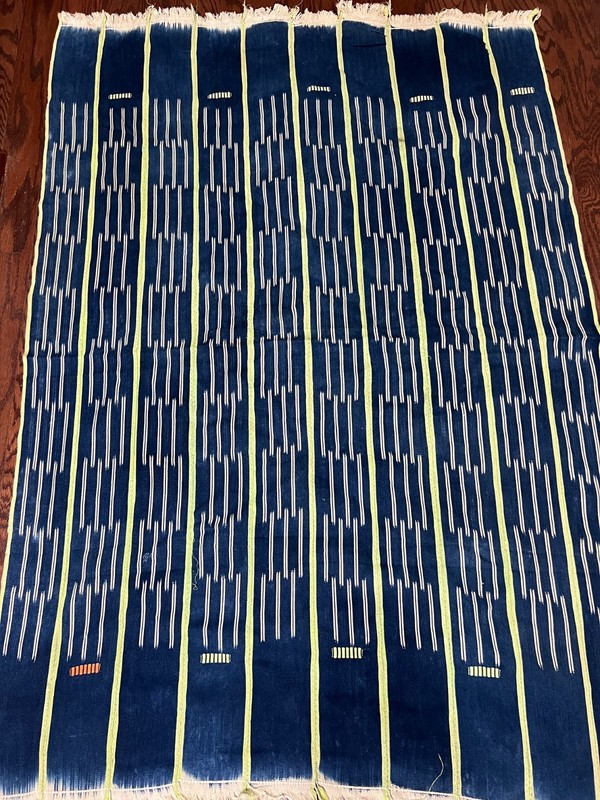 Hand woven Baule Stripwoven Textile Ivory Coast African Art 56" X 41" (#5) gallery