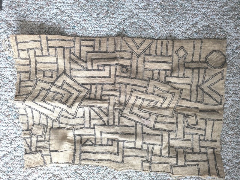AFRICAN KUBA RAFFIA CLOTH HANDMADE PANEL TEXTILE CURRENCY KASSAI SHOOWA DR CONGO gallery