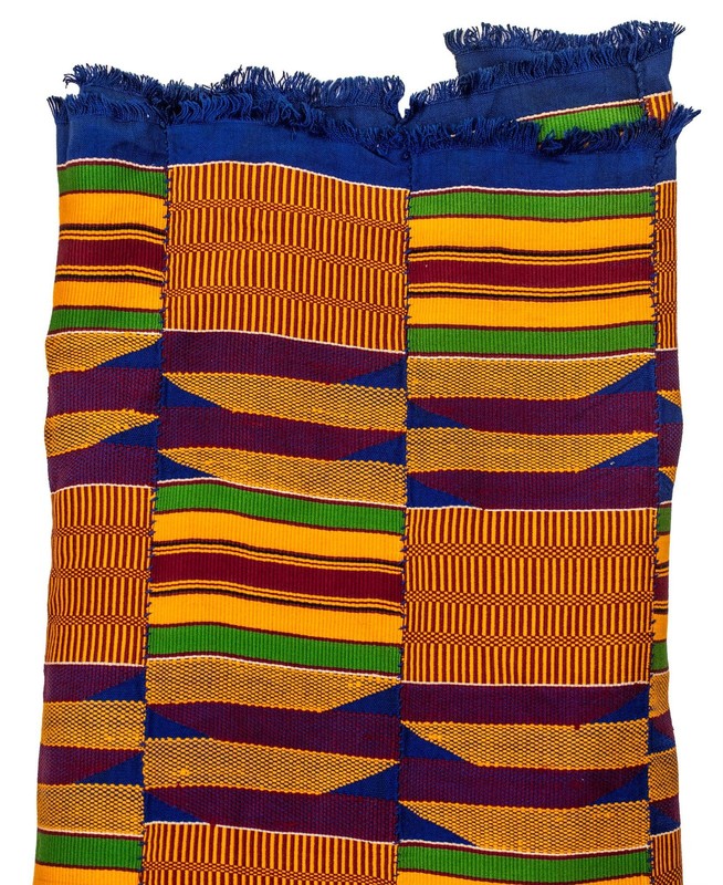 African Ashanti Kente Cloth #14882 Ghana Multicolor Cotton Handmade gallery