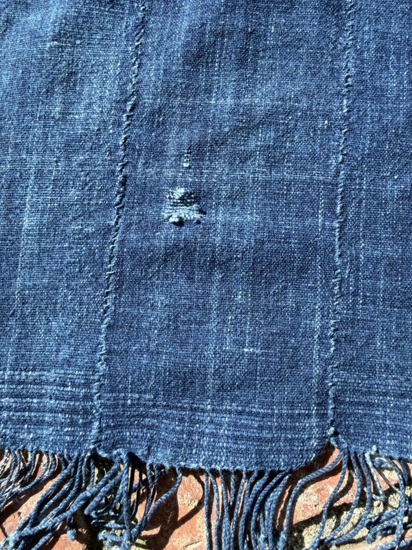 Vintage African Indigo Denim Mossi Mudcloth 83” L x 38” W Textile | No. 154 gallery