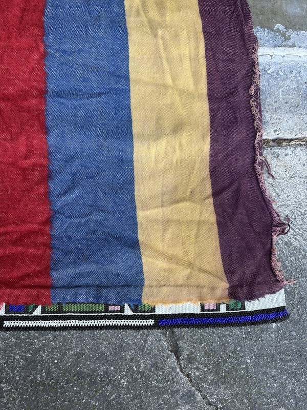 Antique African Ndebele Hand Beaded Traditional Blanket South Africa Hand Woven gallery
