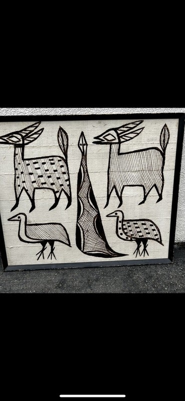 Vintage Zimbabwe Handmade Wildlife Art 34x28 African Safari Wall Decor gallery