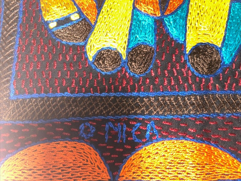 2 Kaross South African Rhino & Elephant Embroidered Placemats Tapestry Handmade gallery