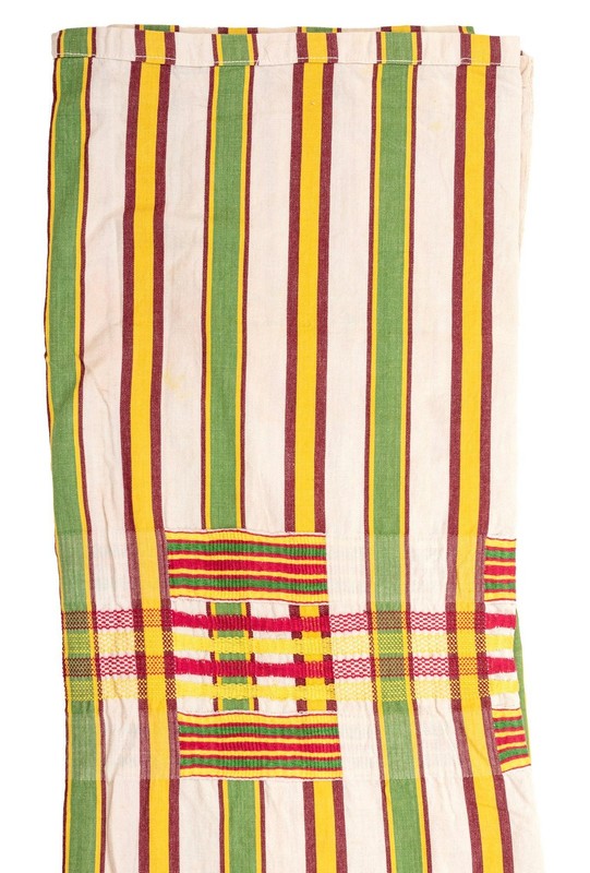 African Ashanti Kente Cloth #14910 Ghana Multicolor Cotton Handmade gallery