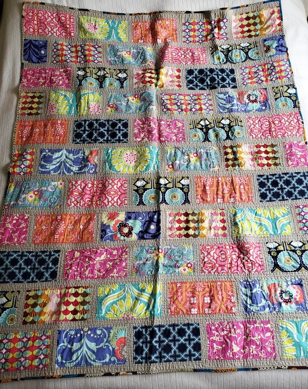 Superb Handmade & Signed Reversible Quilt Bold African Prints Patchwork 64x48 in gallery