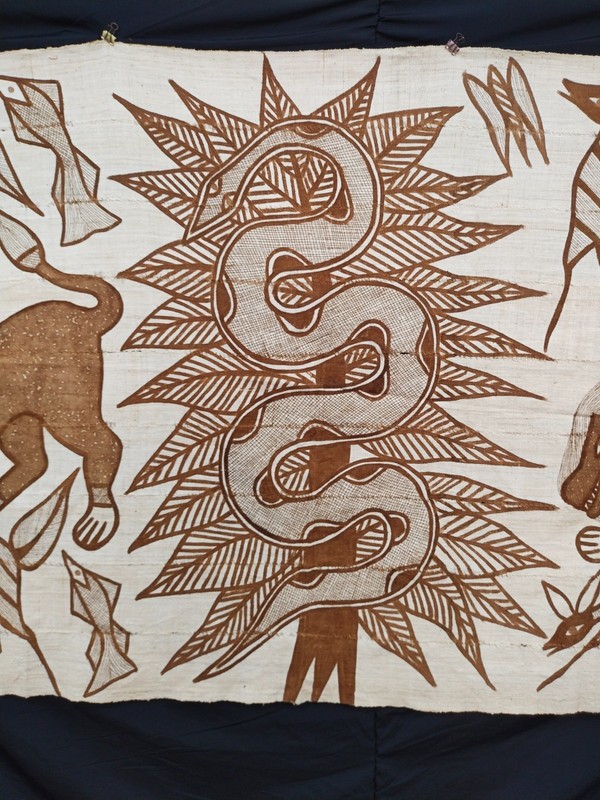 Authentic Vintage Korhogo Cloth – African Tribal Mud Cloth Textile Art A24 gallery
