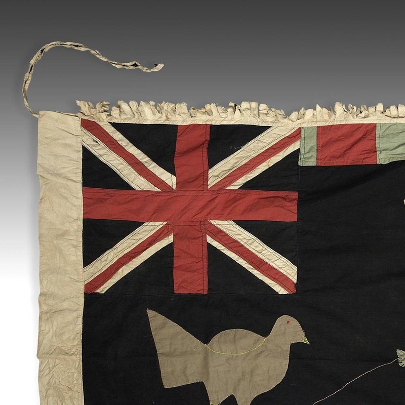 MONUMENTAL FRANKAA ASAFO MILITARY FLAG COTTON APPLIQUE FANTE GHANA WEST AFRICA gallery