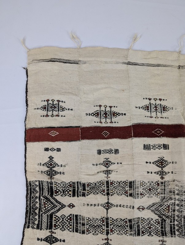 Vintage Traditional African Handwoven Mali Fulani Wedding Blanket 88x51in gallery