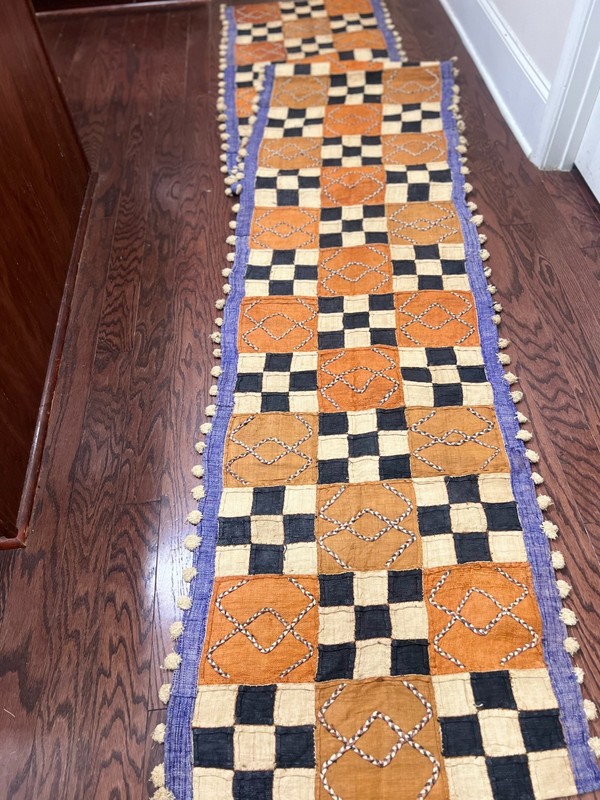 genuine 13 feet African Congo Kuba Raffia cloth fabric natural woven handmade gallery