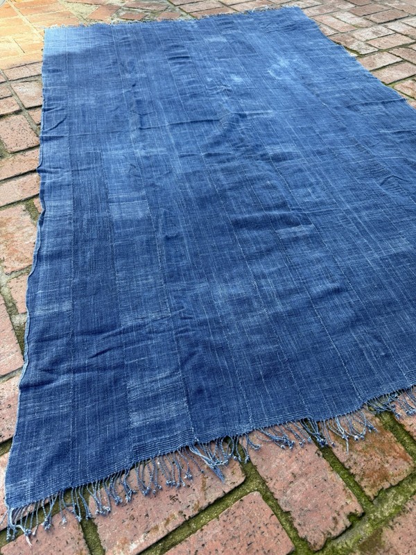 Vintage African Indigo Denim Mossi Mudcloth 73” L x 46” W Textile | No. 135 gallery
