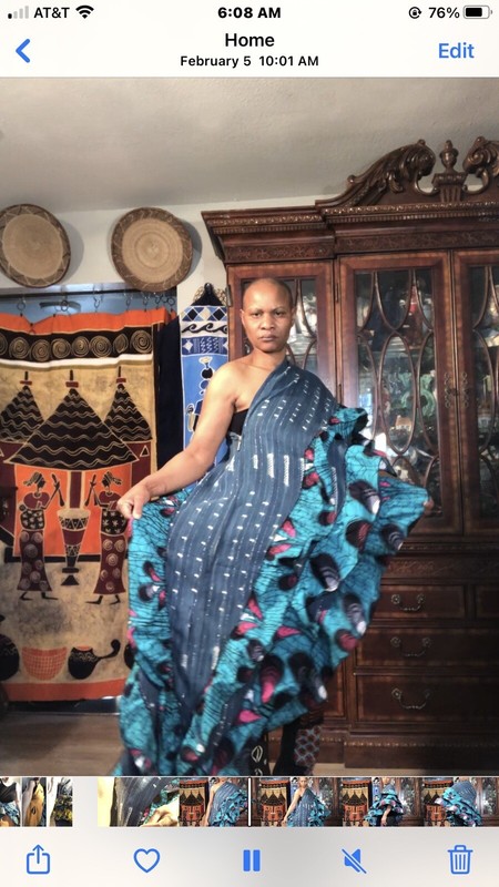 Cape Indigo Mudcloth In Deep Blue & Ankara gallery