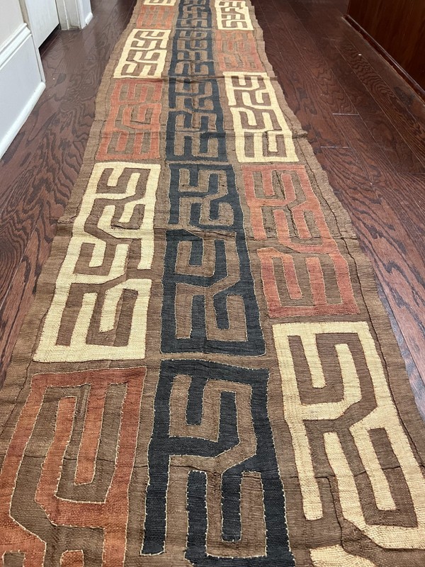 genuine 11 feet African (Congo) Kuba Raffia cloth fabric, natural woven handmade